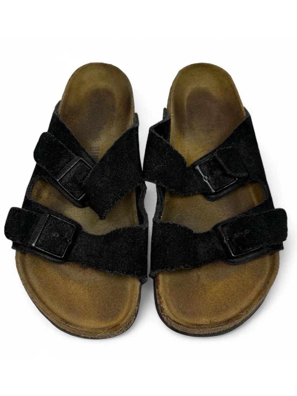 Birkenstock Arizona Sandal Women Size 5.5 EU 36 Black Suede Slip On Buckle